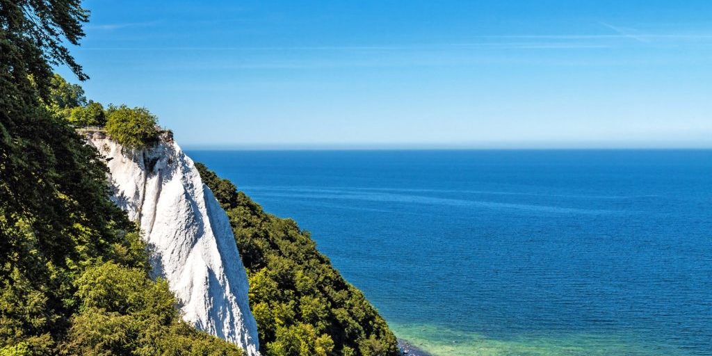Der Königsstuhl an der Ostseeküste auf der Insel Rügen.